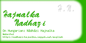 hajnalka nadhazi business card
