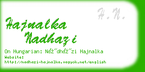 hajnalka nadhazi business card